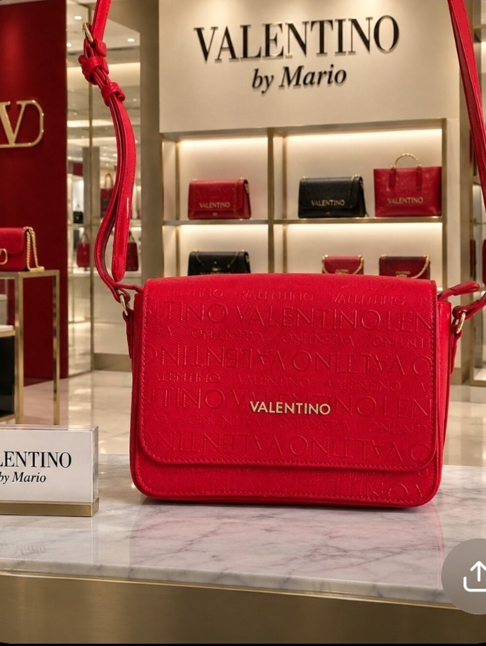 Valentino by Mario Red Crossbody Vegan Leather NWOT